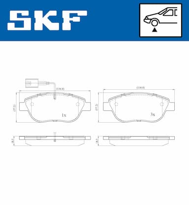 Bremžu uzliku kompl., Disku bremzes SKF VKBP 80217 E 2