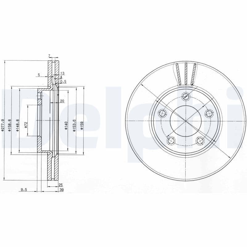 Bremžu diski DELPHI BG3927 1