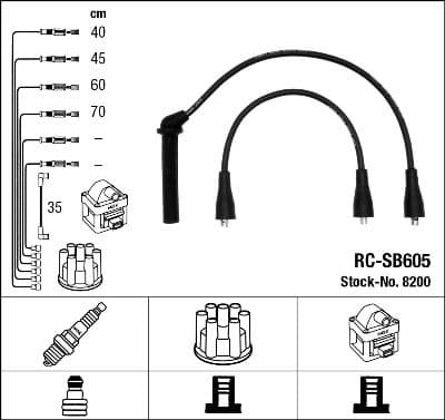 Augstsprieguma vadu komplekts NGK 8200 1