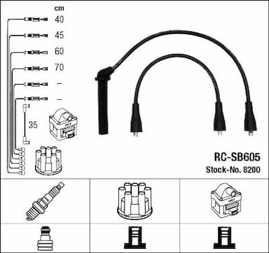 Augstsprieguma vadu komplekts NGK 8200 1