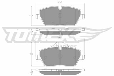 Bremžu uzliku kompl., Disku bremzes TOMEX Brakes TX 14-331 1