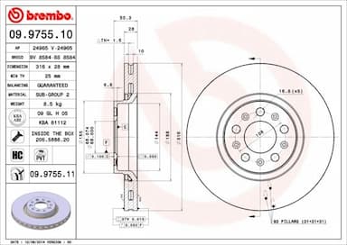 Bremžu diski BREMBO 09.9755.11 1