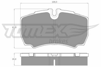 Bremžu uzliku kompl., Disku bremzes TOMEX Brakes TX 15-11 1