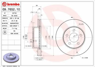 Bremžu diski BREMBO 09.7652.10 1