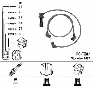 Augstsprieguma vadu komplekts NGK 9687 1