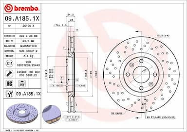 Bremžu diski BREMBO 09.A185.1X 1