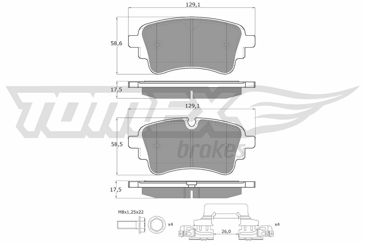 Bremžu uzliku kompl., Disku bremzes TOMEX Brakes TX 18-231 1