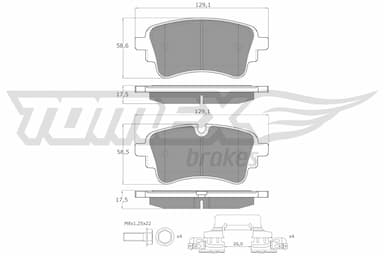 Bremžu uzliku kompl., Disku bremzes TOMEX Brakes TX 18-231 1