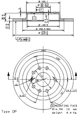 Bremžu diski BREMBO 08.9511.11 1