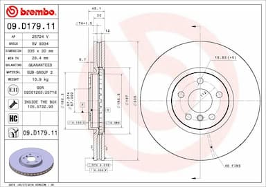 Bremžu diski BREMBO 09.D179.11 1