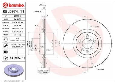 Bremžu diski BREMBO 09.D974.11 1