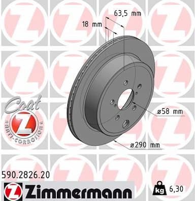 Bremžu diski ZIMMERMANN 590.2826.20 1