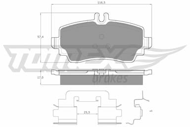 Bremžu uzliku kompl., Disku bremzes TOMEX Brakes TX 12-76 1