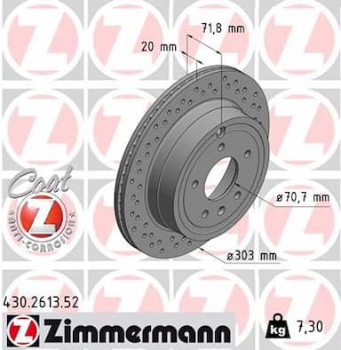 Bremžu diski ZIMMERMANN 430.2613.52 1