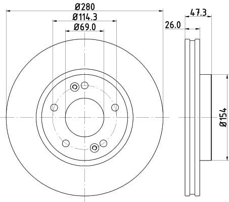 Bremžu diski HELLA 8DD 355 120-141 1