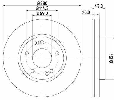 Bremžu diski HELLA 8DD 355 120-141 1