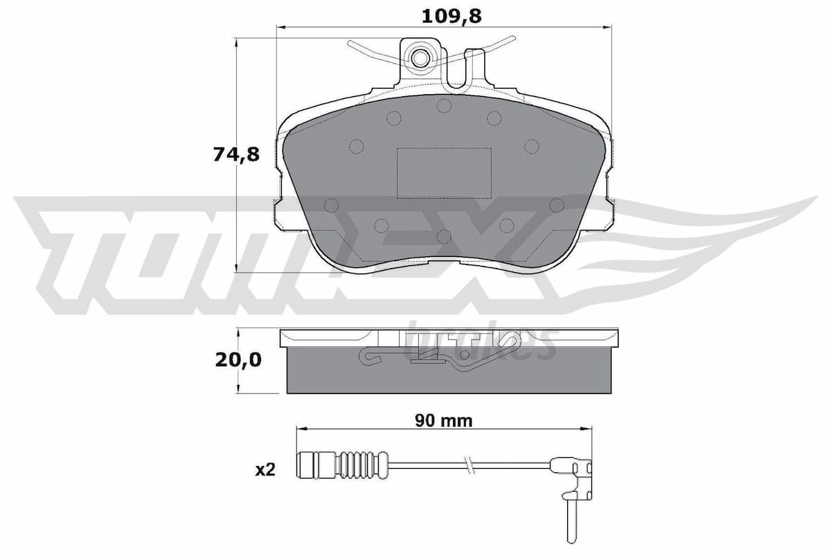 Bremžu uzliku kompl., Disku bremzes TOMEX Brakes TX 11-461 1