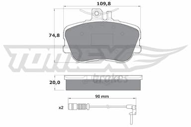 Bremžu uzliku kompl., Disku bremzes TOMEX Brakes TX 11-461 1