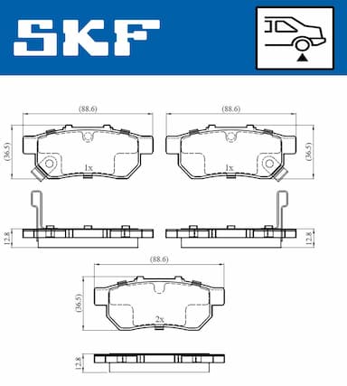 Bremžu uzliku kompl., Disku bremzes SKF VKBP 90381 A 2