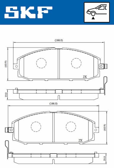 Bremžu uzliku kompl., Disku bremzes SKF VKBP 80509 A 2