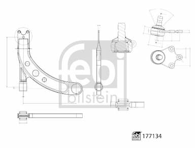 Neatkarīgās balstiekārtas svira, Riteņa piekare FEBI BILSTEIN 177134 3