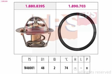 Termostats, Dzesēšanas šķidrums EPS 1.880.840 1