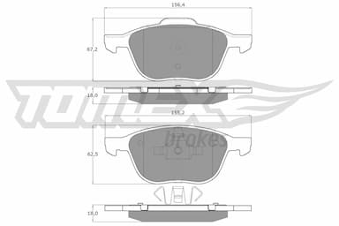 Bremžu uzliku kompl., Disku bremzes TOMEX Brakes TX 13-05 1