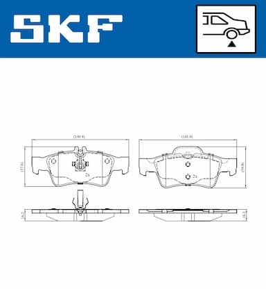 Bremžu uzliku kompl., Disku bremzes SKF VKBP 90065 2