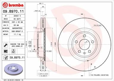 Bremžu diski BREMBO 09.B970.11 1