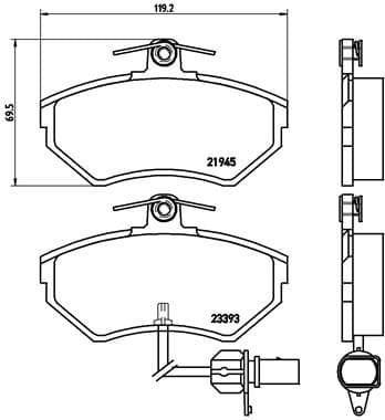 Bremžu uzliku kompl., Disku bremzes BREMBO P 85 044 1