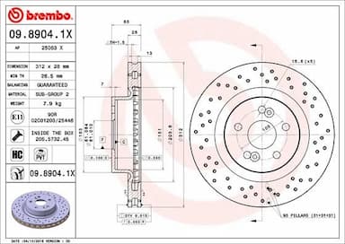 Bremžu diski BREMBO 09.8904.1X 1