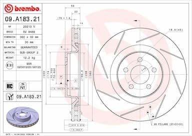 Bremžu diski BREMBO 09.A183.21 1