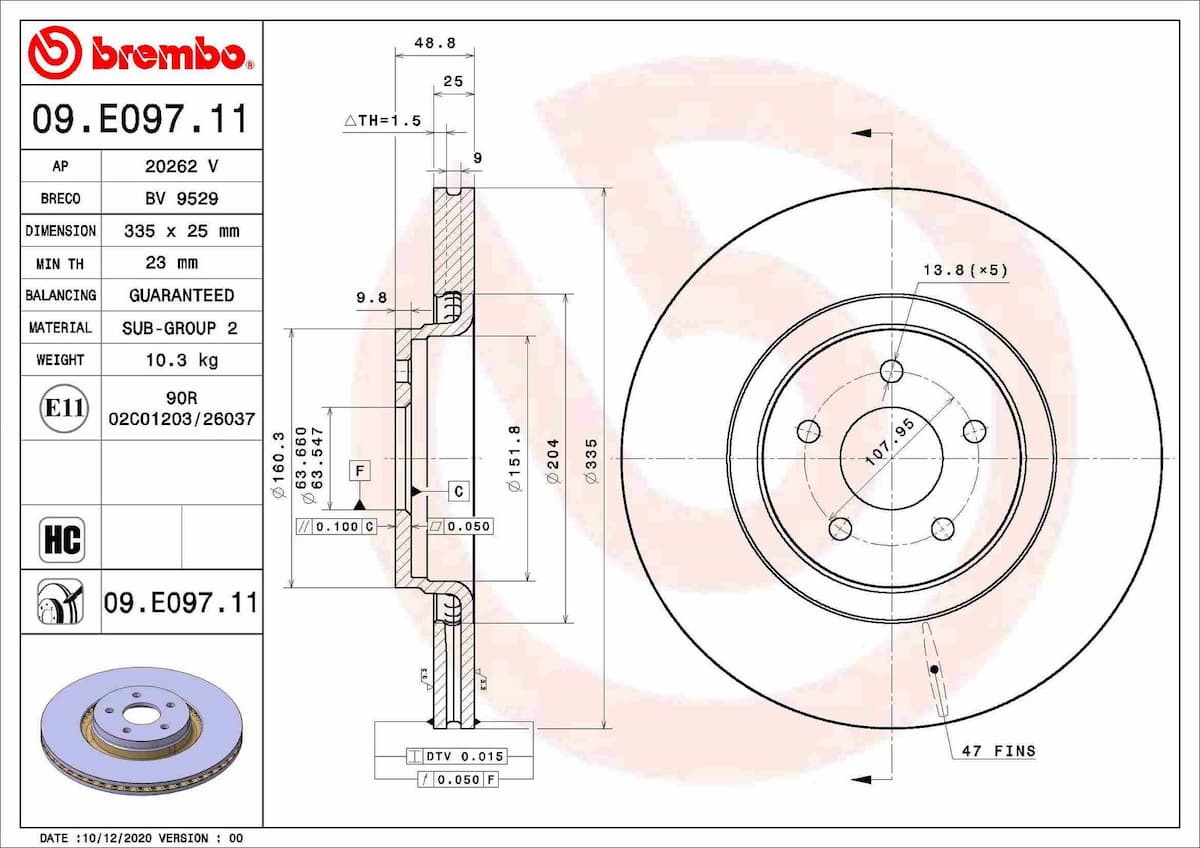 Bremžu diski BREMBO 09.E097.11 1