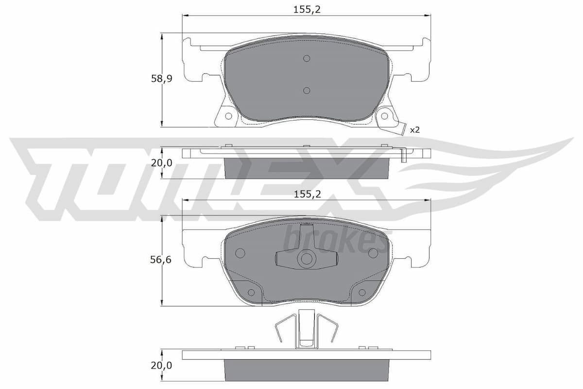 Bremžu uzliku kompl., Disku bremzes TOMEX Brakes TX 17-86 1