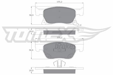 Bremžu uzliku kompl., Disku bremzes TOMEX Brakes TX 17-86 1