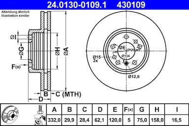 Bremžu diski ATE 24.0130-0109.1 1