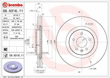 Bremžu diski BREMBO 09.N316.11 1