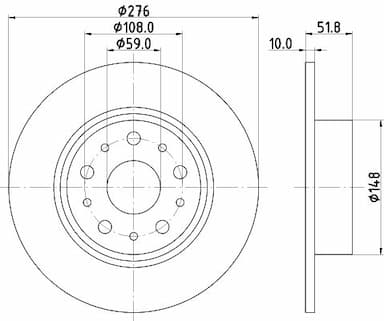 Bremžu diski HELLA 8DD 355 106-381 4