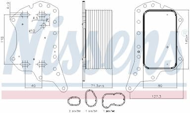 Eļļas radiators, Motoreļļa NISSENS 91125 6