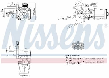 Izpl. gāzu recirkulācijas vārsts NISSENS 98376 1