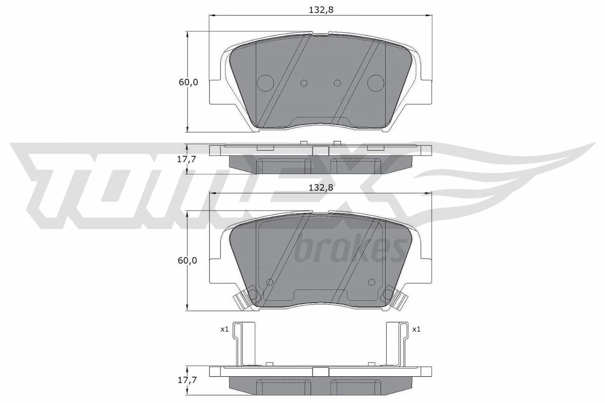 Bremžu uzliku kompl., Disku bremzes TOMEX Brakes TX 17-46 1