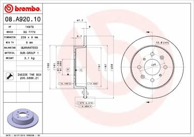 Bremžu diski BREMBO 08.A920.10 1