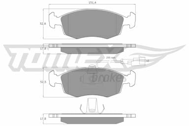 Bremžu uzliku kompl., Disku bremzes TOMEX Brakes TX 14-11 1