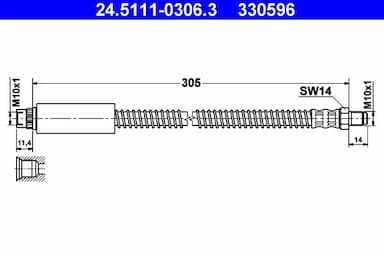 Bremžu šļūtene ATE 24.5111-0306.3 1