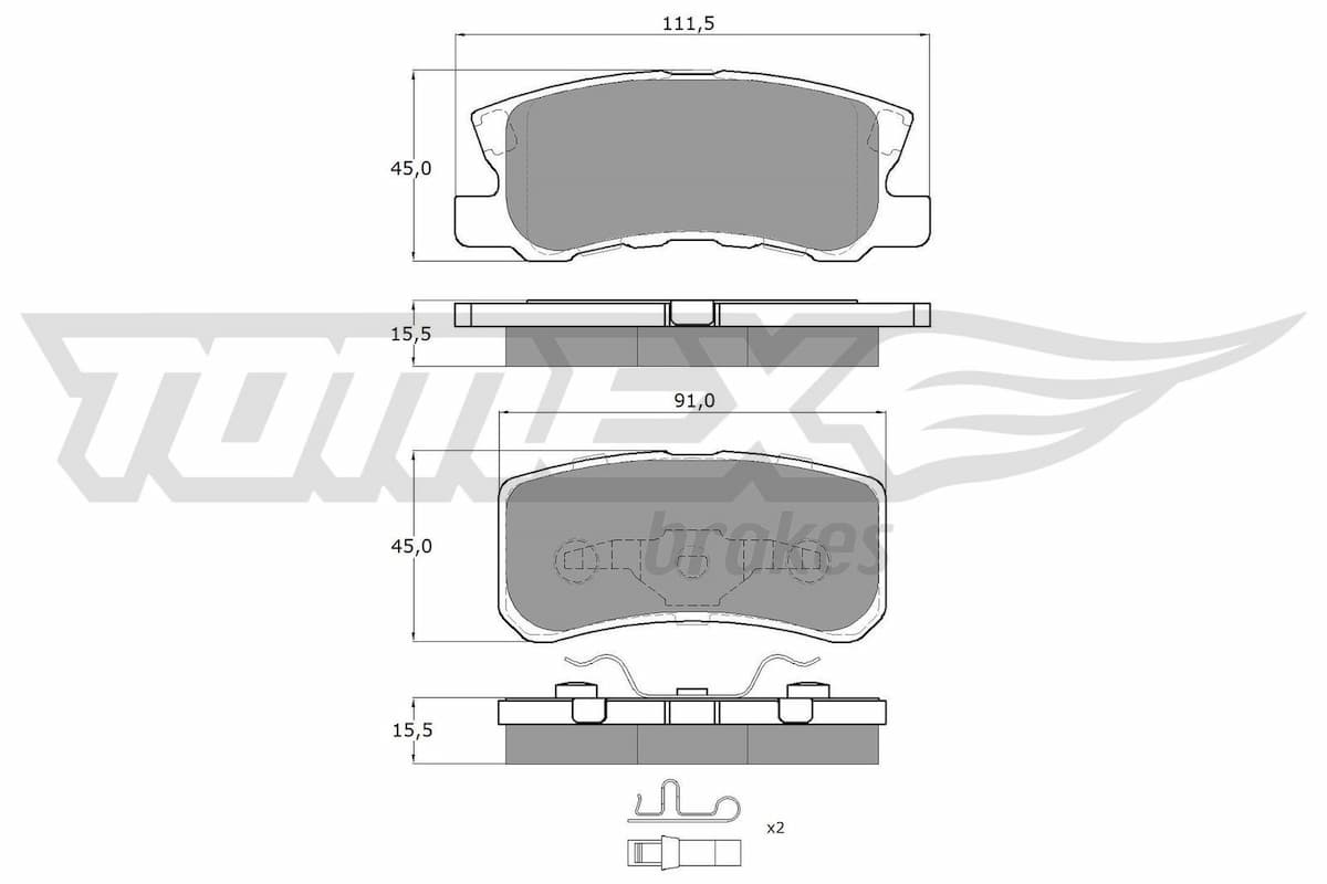 Bremžu uzliku kompl., Disku bremzes TOMEX Brakes TX 15-04 1