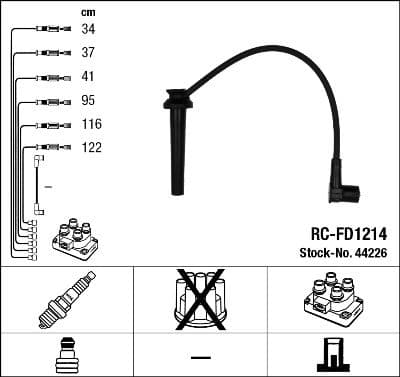 Augstsprieguma vadu komplekts NGK 44226 1