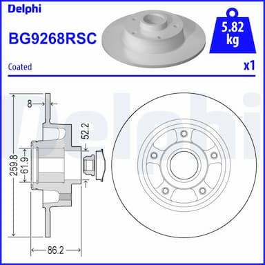 Bremžu diski DELPHI BG9268RSC 1