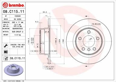 Bremžu diski BREMBO 08.C115.11 1