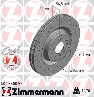 Bremžu diski ZIMMERMANN 400.5500.52 1