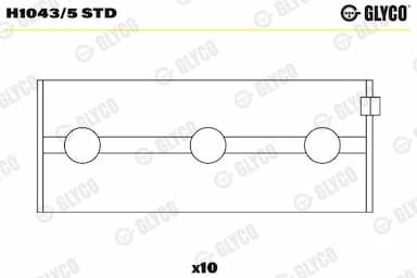Kloķvārpstas gultnis GLYCO H1043/5 STD 1